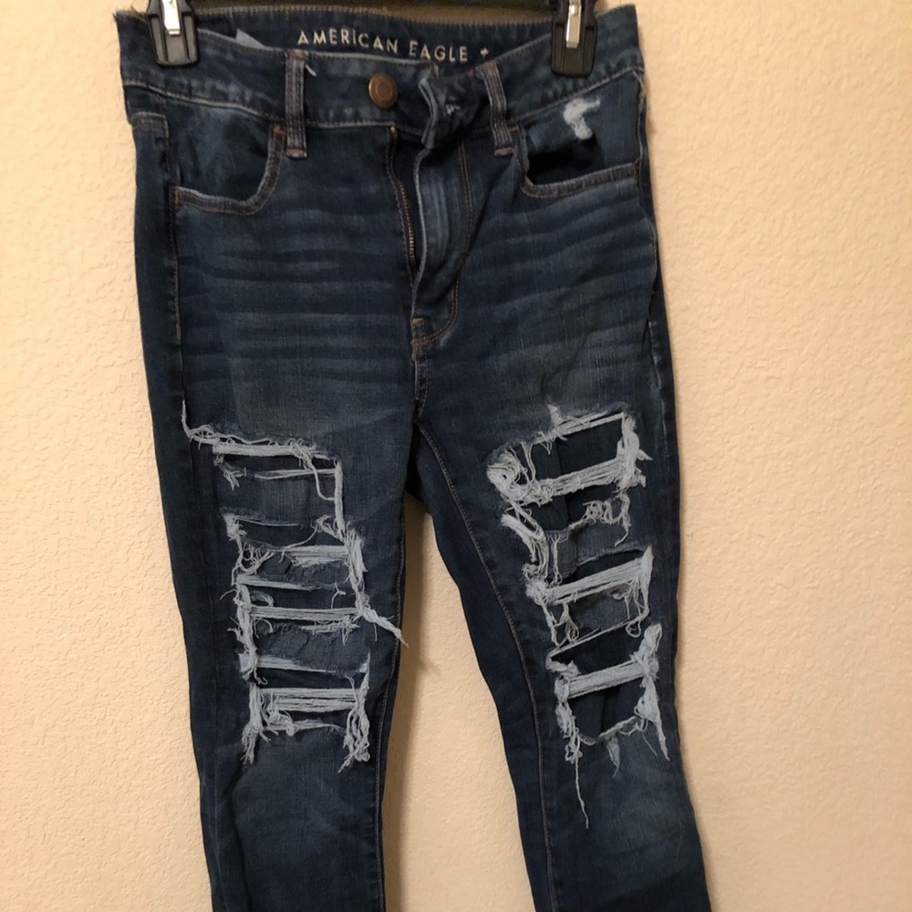 American eagle jeans with patched rips